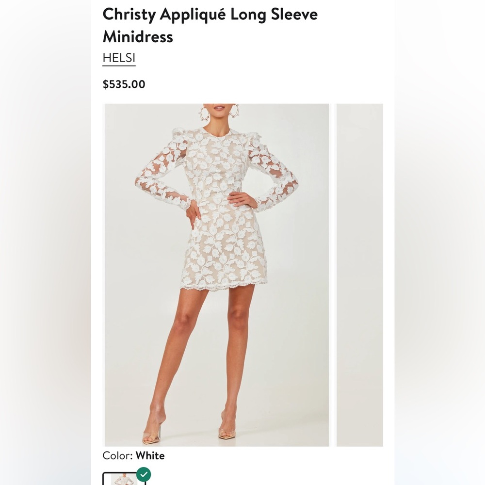 HELSI Christy Appliqué Long Sleeve Minidress